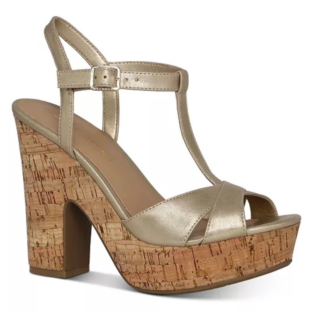 Sun + Stone Jamie T-Strap Platform Dress Sandals